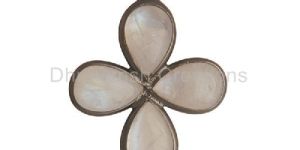 Moonstone Rainbow Handmade Black Brass Fashion Connector