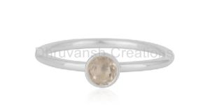 Rose Quartz Gemstone Fine Silver Handmade Ring