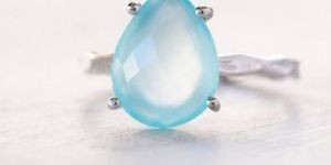 Aqua Blue Chalcedony Ring