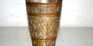 Copper Carved Lassi Glass