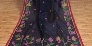 Embroidered Tussar Silk and Linen Jamdani Sarees
