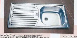 Stainless Steel Square Kitchen Sink with Drainboard