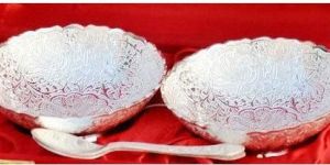 Silver Bowl with Spoon
