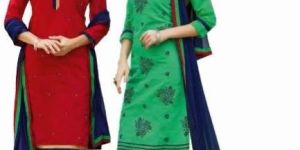 Red Green Colored Combo Pack Salwar Suit