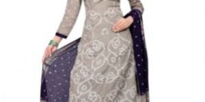 Satin Cotton Grey Color Dress Material