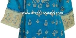 Blue Pure Cotton Frock Style Kurti