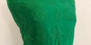 Bottle Green Chanderi Chikan Work Suit