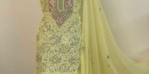 Lemon Yellow Colour Unstitched Kurta Fabric