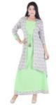Desi Beats Anarkali Inner Outer Full Length Green Anarkali