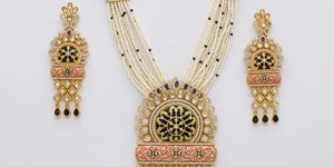 Blue Beads Pendant Set with Fusion Earring