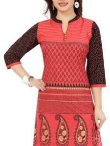 Red Bliss Cotton Short Tunic Dress