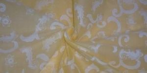 Cotton Organdy Printed Fabric Pastel Yellow