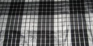 SILK Dupioni FABRIC drapery white / black