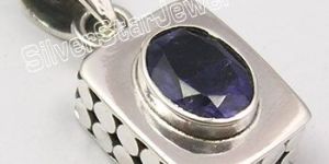 925 Silver IOLITE DESIGNER BOX Pendant