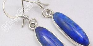 925 Silver LAPIS LAZULI PRETTY Dangle Earrings