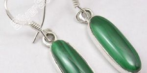 925 Silver MALACHITE FASHIONABLE Dangle Earrings