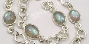 925 SOLID Silver NATURAL LABRADORITE Beautiful Bracelet