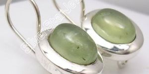 925 Sterling Silver PREHNITE Nice Dangle Earrings