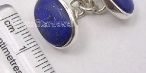 925 Sterling Silver Real LAPIS LAZULI Cufflinks
