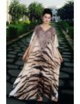 SILK KAFTAN BEACH COVER UP EMBELLISH BEADED RESORT BEACH WEAR