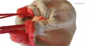 FRUIT PACKING JUTE DRAWSTRING MESH BAG