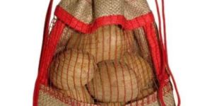 JUTE DRAWSTRING POUCH WITH NET