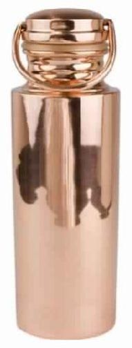 Hammered Copper & Naked Copper Water Bottle with Carry Handle
