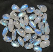 TOP Grade BLUE FIRE Rainbow Moonstone Gemstone Cabochons