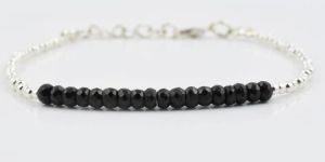 Black Spinel Bar Bracelet
