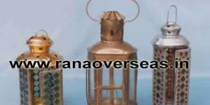 Brass Antique Lantern with Mosaic