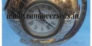 Brass Metal Globe with Four Clocks