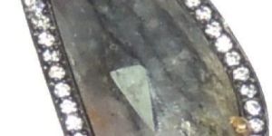 Multi Sapphire with CZ Fancy Shape Sterling Silver Connector