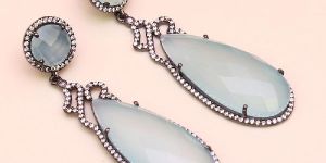 Peru Chalcedony with 925 Sterling Silver Dangle AND Drop Earring