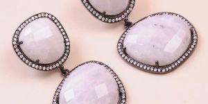 Rainbow Moonstone WITH 925 Sterling Silver Dangle AND Drop Earring