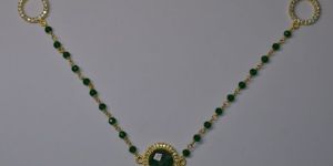 Sterling Silver Gemstone Necklace with Gold Plating