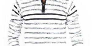 Cotton heavy Turtle Neck with short Zipper T-shirt