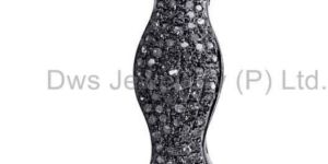 Diamond Pave Bar Finding 925 Sterling Silver Spacer