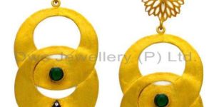 Green Hydro Dangle Gold Plated Boutique Fashion Earring