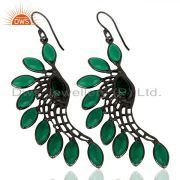 Green Hydro Wings Filigreen 14K Gold Plated Earring