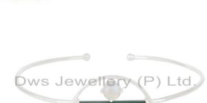 Half Moon 925 Silver Natural Multi Gemstone Cuff Bracelet