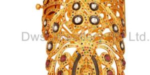 Multi Coloured Cz Peacock Design Unique Silver Bangle Gold Plated