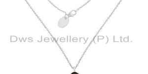 Smoky Quartz Gemstone Fine Sterling Silver Chain Pendant Necklace