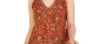 Vintage Sari Silk Womens Casual Tops