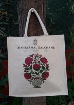 Cotton Canvas Block Print Carry Tote Shopping Bag Block Print from Jaipur