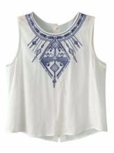 Embroidered White Crop Top