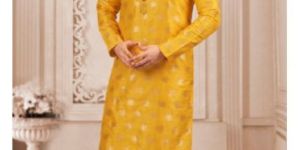 Men Jacquard Silk Kurta