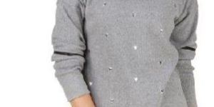 Turtle Neck Full Sleeve with Cut out Zippered Detailing Winter Sweat Shirt