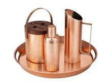 Copper Plated Stainless Steel Bar Set with Tray
