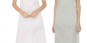 Ada Hand Embroidered Grey and White Cotton Slip