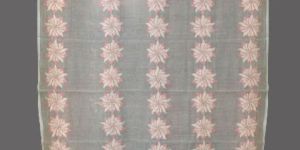 Hand Embroidered Blue Cotton Lucknowi Chikankari Curtain